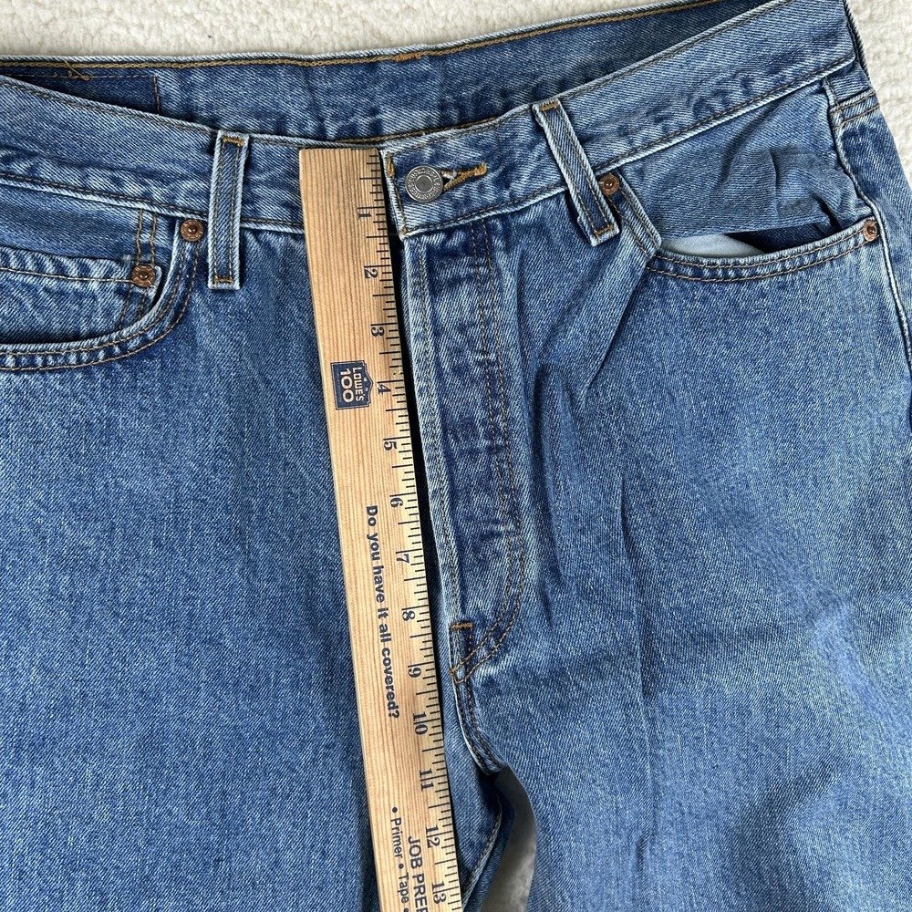 Vintage Levis 501 Jeans Mens 34x32 Denim Regular Straight Button Fly Batwing Tag - Picture 11 of 14